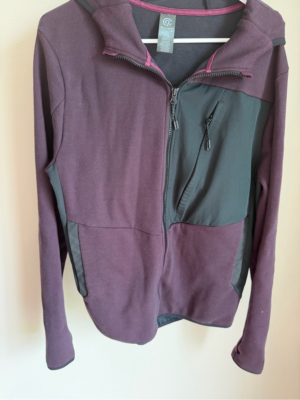 Champion Plum and Black Hooded Zip Jacket